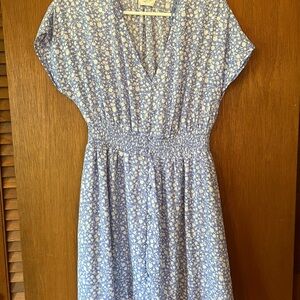 Blue Floral Women's Dress